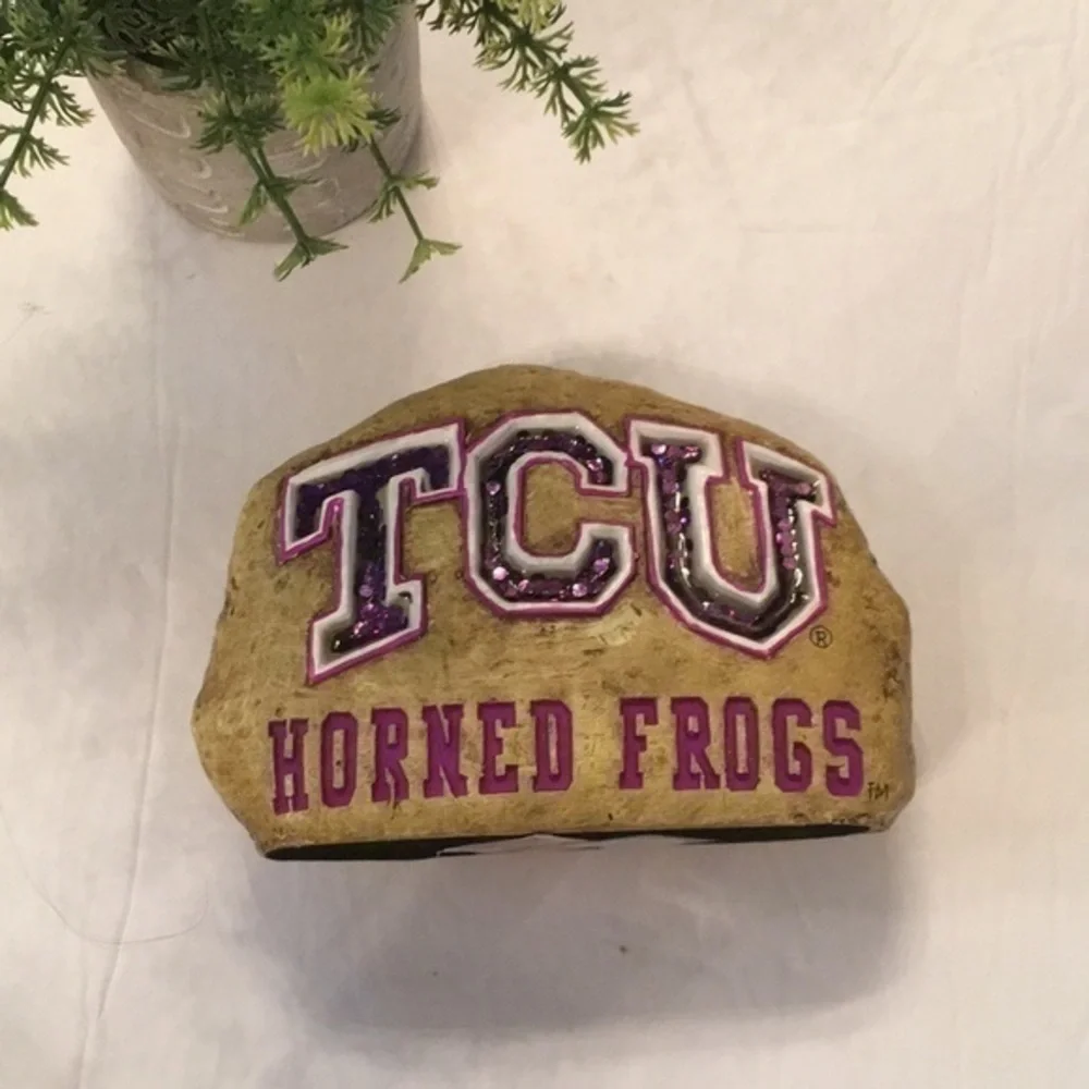TCU HORNED FROGS rock paper weight desk decor